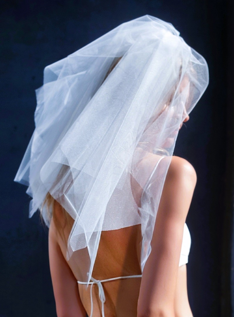 Bride wearing a veil