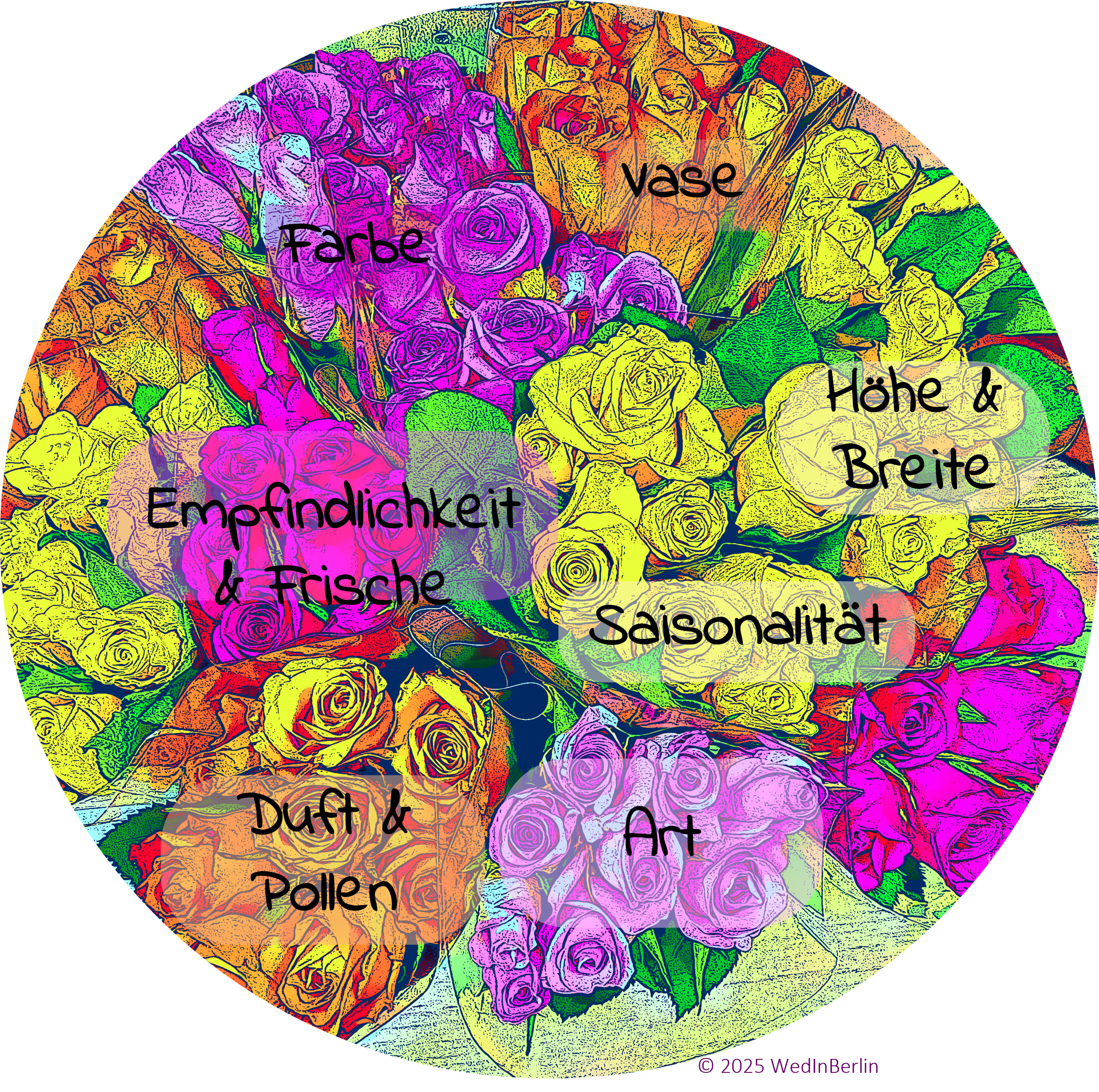 Grafik: Faktoren für die Auswahl von Hochzeitsblumen