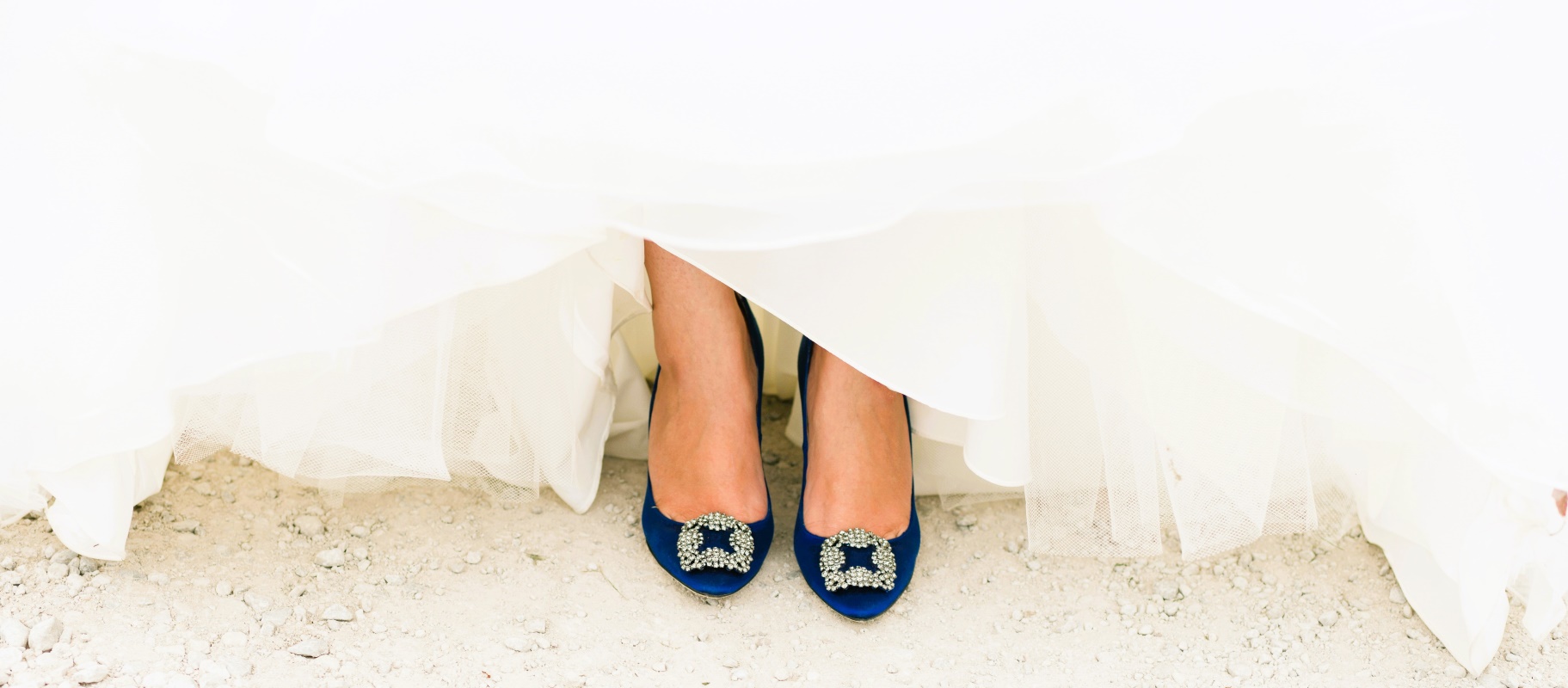 Bride with blue pumps