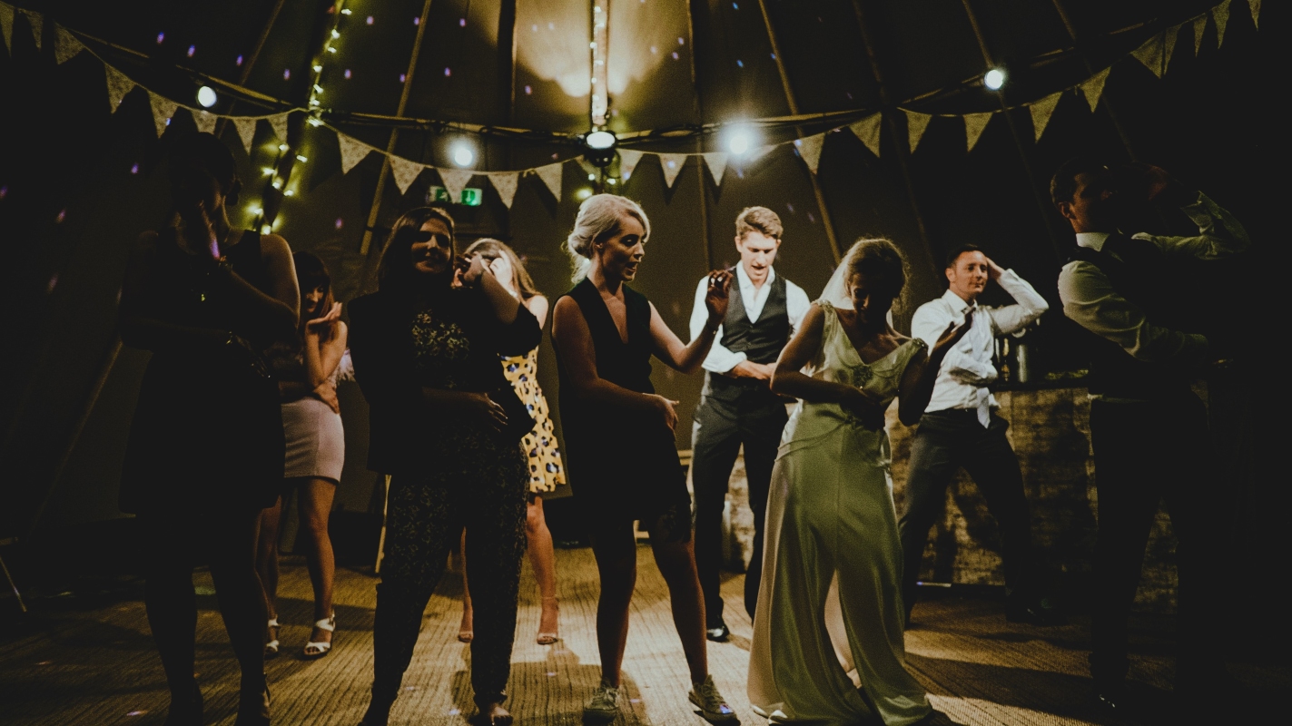 Guests dancing at a party