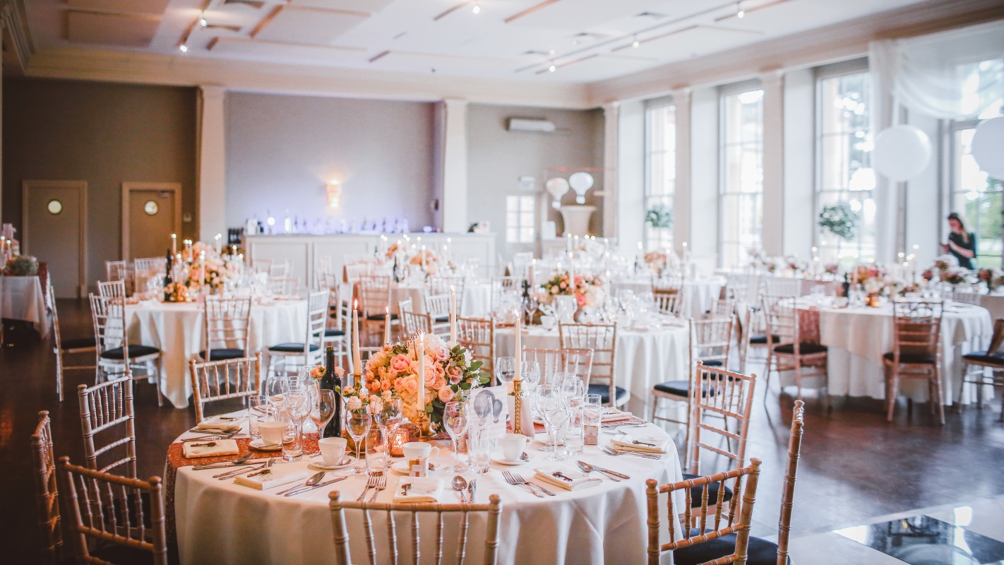 Reception tables inside