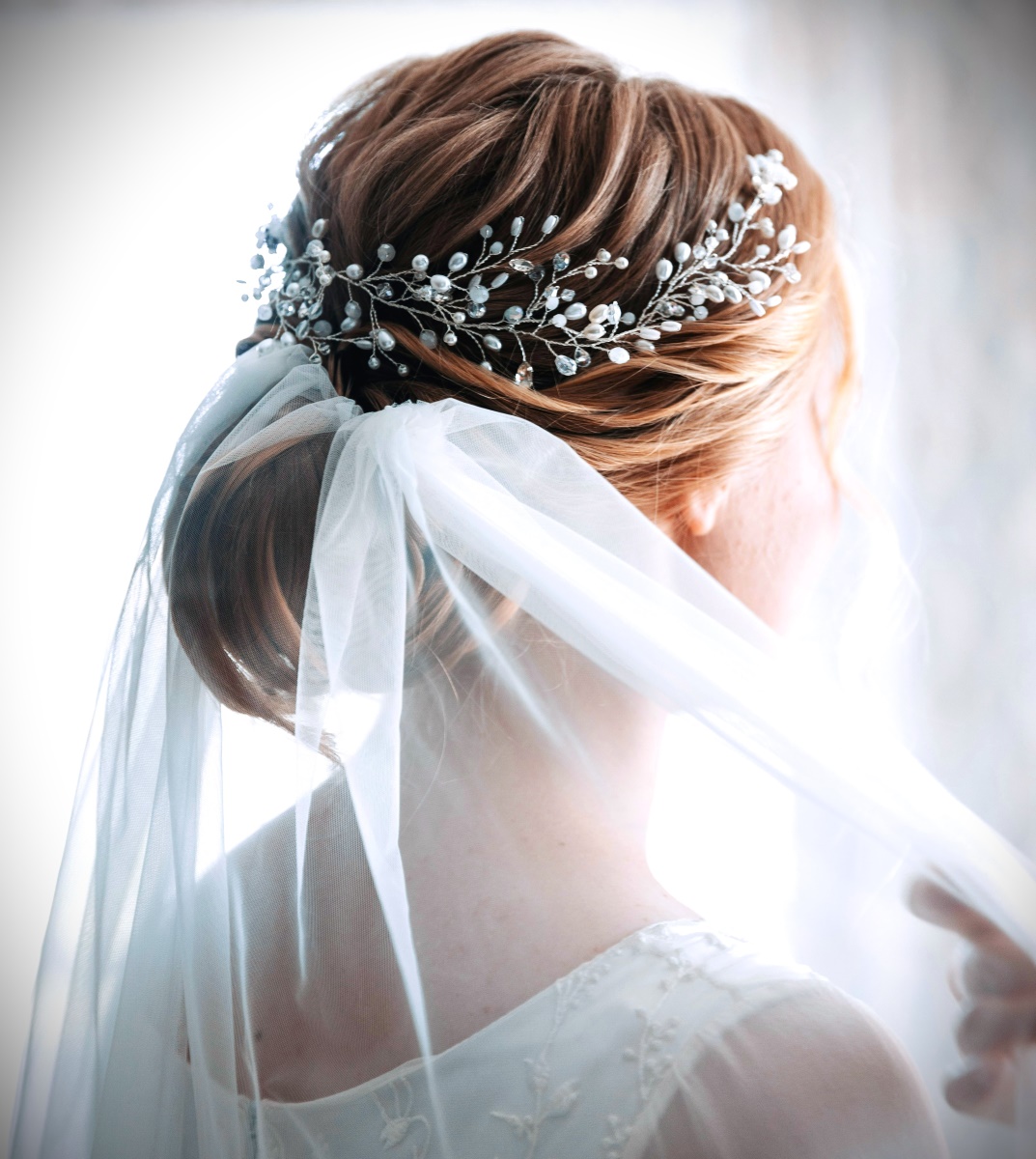 Bride wearing a veil