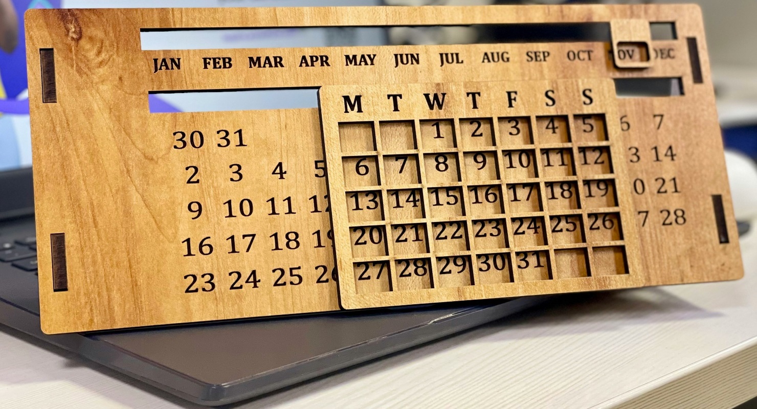 Kalender aus Holz