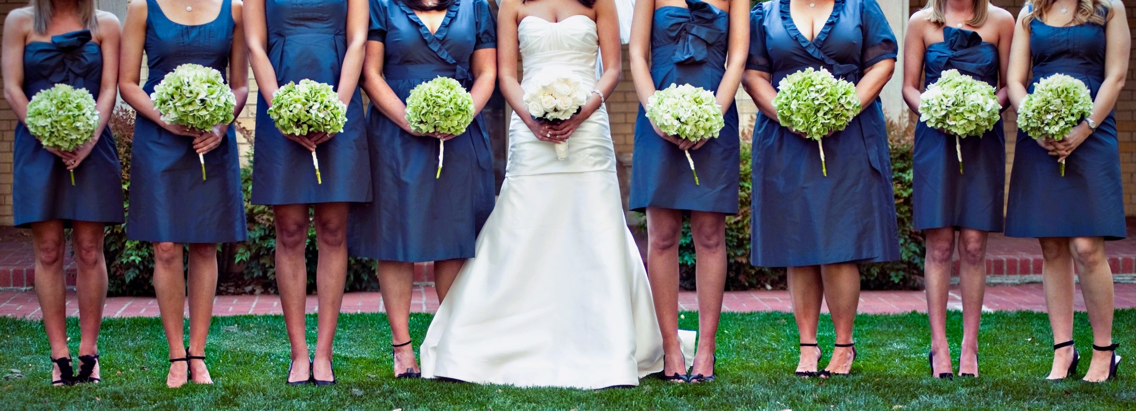 Bridesmaids' flower bouquets