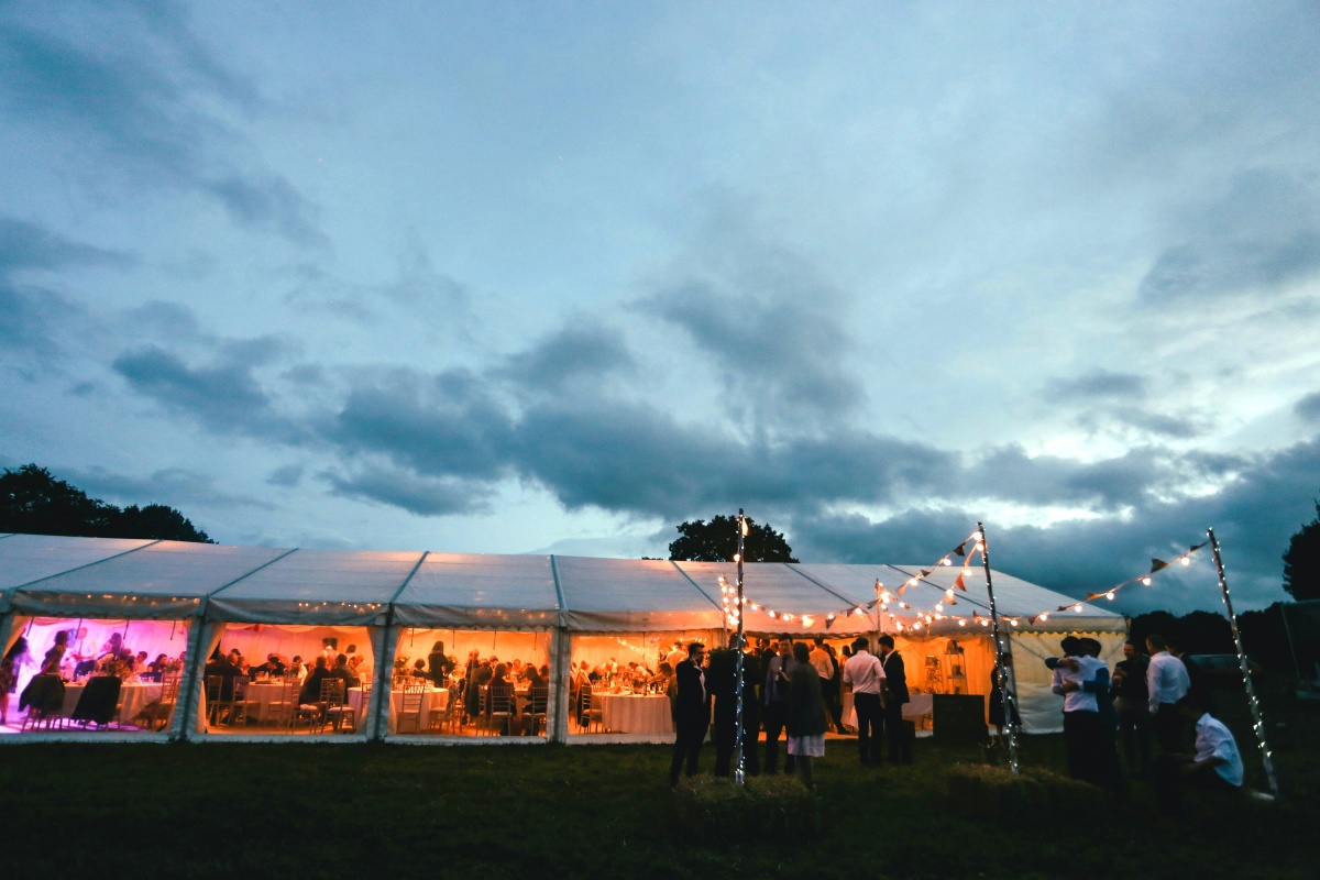 Wedding tent outdoors